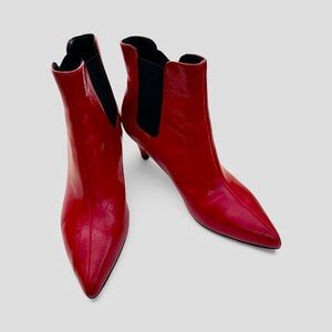 Forever 21 Red Patent Bootie Size 5.5 New Condition